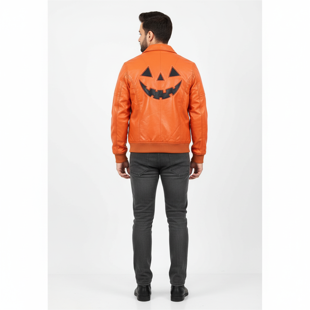 Jack O Lantern Halloween Leather Jacket 1 Jack O Lantern Halloween Leather Jacket - Modajacket