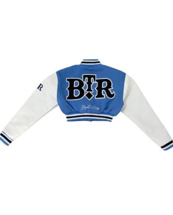 Women 1946 Letterman Blue Cropped Jacket - Modajacket