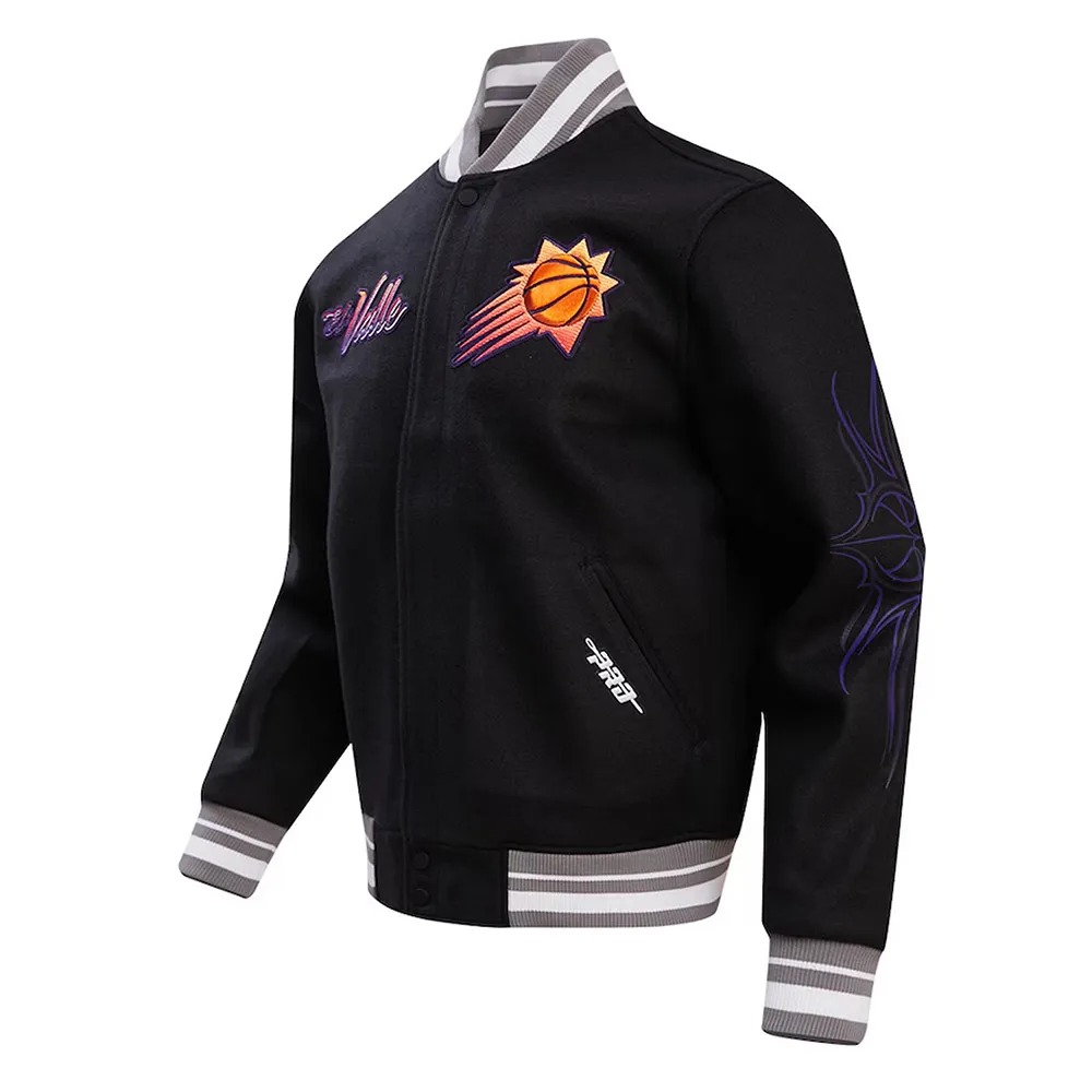 Phoenix Suns 2023/24 City Edition Black Varsity Jacket 1 Phoenix Suns 2023/24 City Edition Black Varsity Jacket - Modajacket