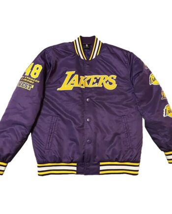 LA Lakers 48 West Purple Varsity Bomber Jacket - Modajacket