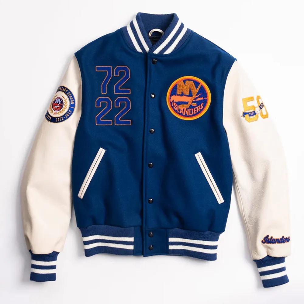 NY Islanders 50th Anniversary Varsity Jacket 1 NY Islanders 50th Anniversary Varsity Jacket - Modajacket