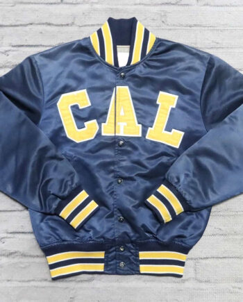 Vintage Cal Bears 90s Navy Varsity Satin Jacket - Modajacket