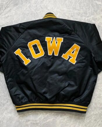 Vintage 90s Iowa Hawkeyes Spellout Jacket - Modajacket