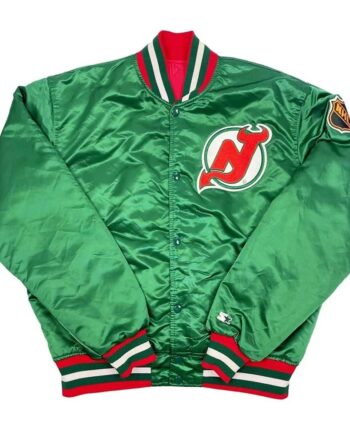 New Jersey Devils 90s Green Retro Jacket - Modajacket