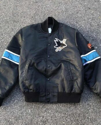 San Jose Sharks 90s Black Bomber Jacket - Modajacket