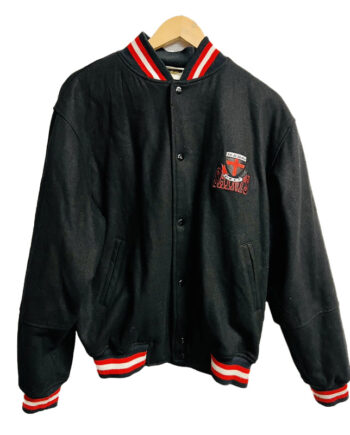 St Kilda Saints 90s Black Varsity Wool Jacket - Modajacket