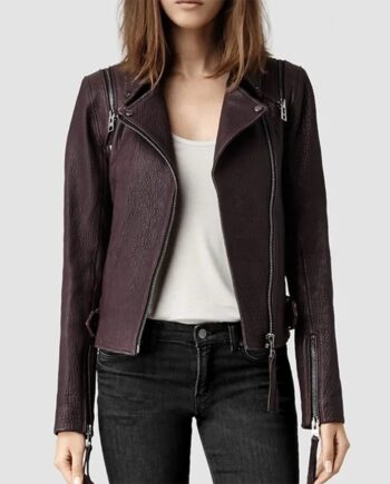Constantine Angélica Celaya Burgundy Leather Jacket - Modajacket