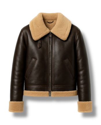 CEDAR – Brown Shearling Leather Jacket - Modajacket
