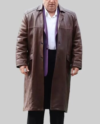 The Penguin Oz Cobb Brown Leather Coat - Modajacket