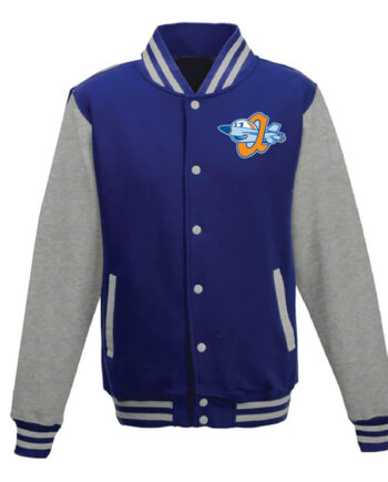 Aberdeen Ironbirds Blue and Gray Varsity Fleece Jacket - Modajacket