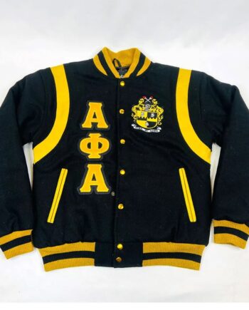 Alpha Phi Alpha Black Varsity Wool Jacket - Modajacket