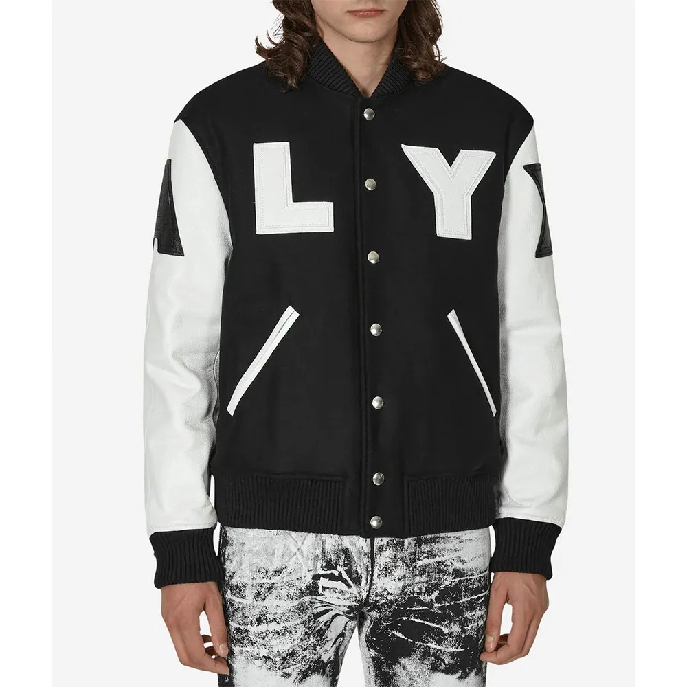 Alyx Black and White Varsity Jacket 2 Alyx Black and White Varsity Jacket