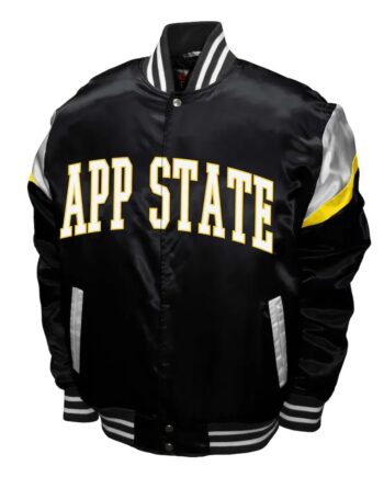 Appalachian State Mountaineers Power Black Satin Jacket - Modajacket