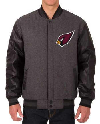 Arizona Cardinals Varsity Charcoal and Black Jacket - Modajacket
