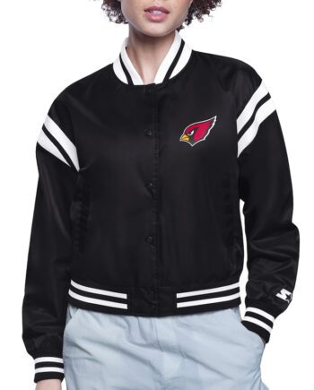 Arizona Cardinals Printed Logo Varsity Satin Jacket - Modajacket