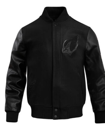 Arizona Cardinals Triple Black Varsity Wool/Leather Jacket - Modajacket