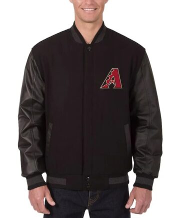 Arizona Diamondbacks Black Varsity Wool and Leather Jacket - Modajacket