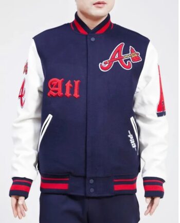 Old English Atlanta Braves Varsity Jacket - Modajacket
