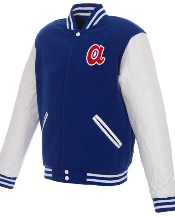 Varsity Atlanta Braves Royal/White Full-Snap Jacket - Modajacket