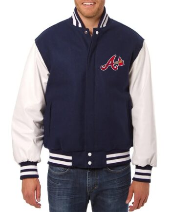Navy/White Atlanta Braves Varsity Jacket - Modajacket