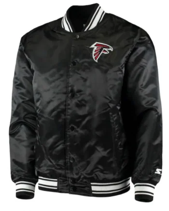 Atlanta Falcons Satin Black Starter Jacket - Modajacket