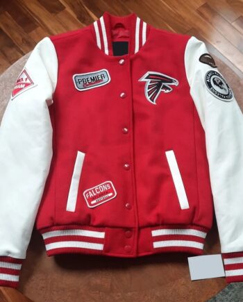 Varsity Atlanta Falcons White and Red Jacket - Modajacket