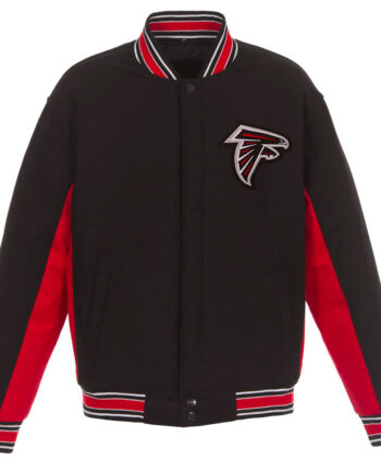 Atlanta Falcons Black and Red Varsity Wool Jacket - Modajacket