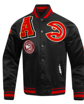 Atlanta Hawks Mashup Classic Rib Satin Jacket - Modajacket