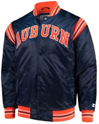 Auburn Tigers The Enforcer Blue Satin Jacket - Modajacket