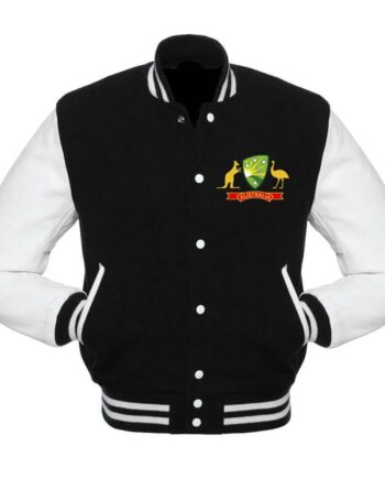 Australia Cricket Team Varsity Black and White Jacket - Modajacket