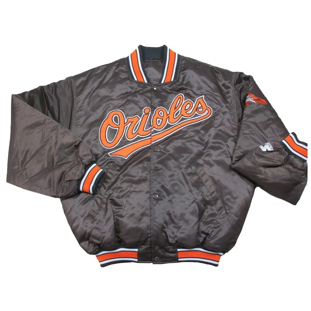 Vintage Baltimore Orioles Black Satin Jacket 1 Vintage Baltimore Orioles Black Satin Jacket - Modajacket