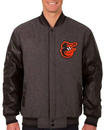 Baltimore Orioles Charcoal/Black Varsity Jacket - Modajacket