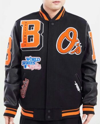 Baltimore Orioles Mashup Black Varsity Jacket - Modajacket