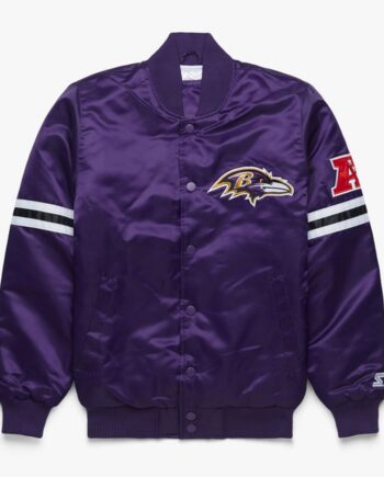 Starter Bomber Baltimore Ravens Purple Satin Jacket - Modajacket