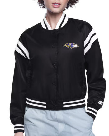 Baltimore Ravens Printed Logo Varsity Satin Jacket - Modajacket