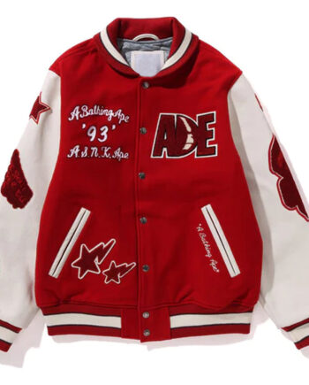 Multi Motif Bape Varsity Jacket - Modajacket