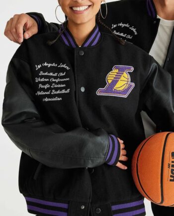 LA Lakers Basketball Black Varsity Jacket - Modajacket