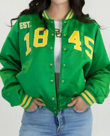 Baylor University Bears Vintage Green Satin Jacket - Modajacket