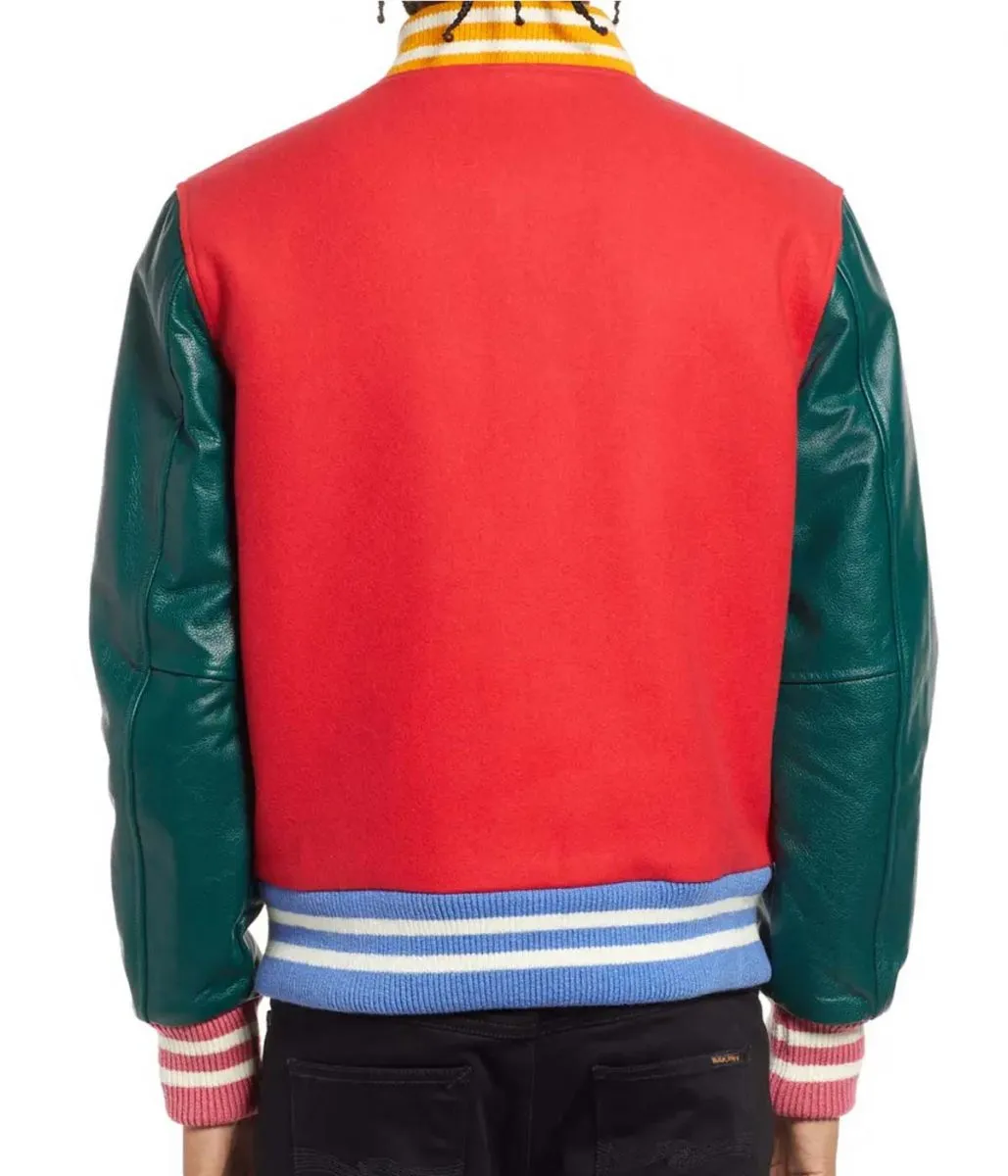 BBC Spaceman Logo Varsity Letterman Jacket 3 BBC Spaceman Logo Varsity Letterman Jacket