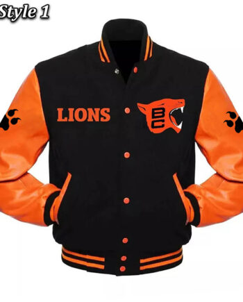 BC Lions Varsity Black and Orange Jacket - Modajacket