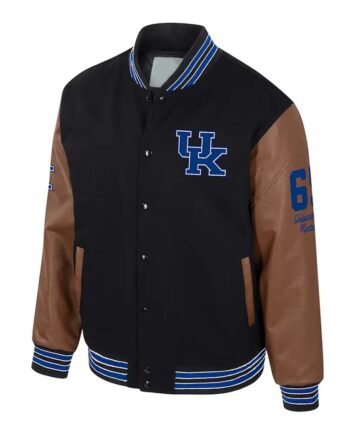 Kentucky Wildcats Black & Brown Letterman Varsity Jacket - Modajacket