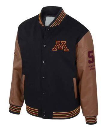 Minnesota Golden Gophers Black & Brown Varsity Jacket - Modajacket