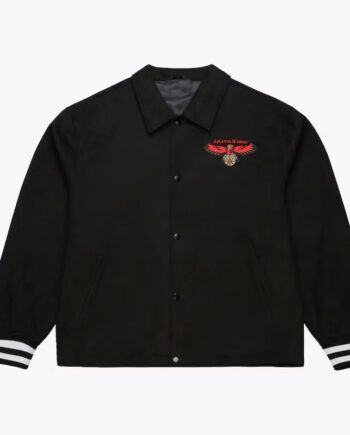 Atlanta Hawks Oversweep Black Varsity Wool Jacket - Modajacket