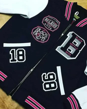 Black Bottle Boys Black and White Varsity Jacket - Modajacket