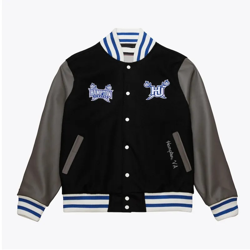 Hampton Pirates Homecoming Black Varsity Jacket 1 Hampton Pirates Homecoming Black Varsity Jacket - Modajacket