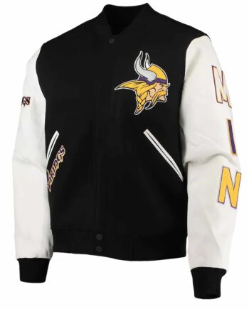 Minnesota Vikings Varsity Black and White Jacket - Modajacket