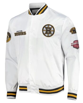 Boston Bruins Hometown LW White Satin Jacket - Modajacket