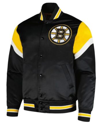 Boston Bruins Midweight Black Satin Jacket - Modajacket