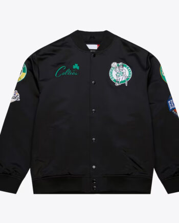 Boston Celtics Black Out Satin Jacket - Modajacket