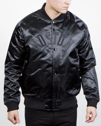 Boston Celtics Black Tonal Satin Jacket - Modajacket
